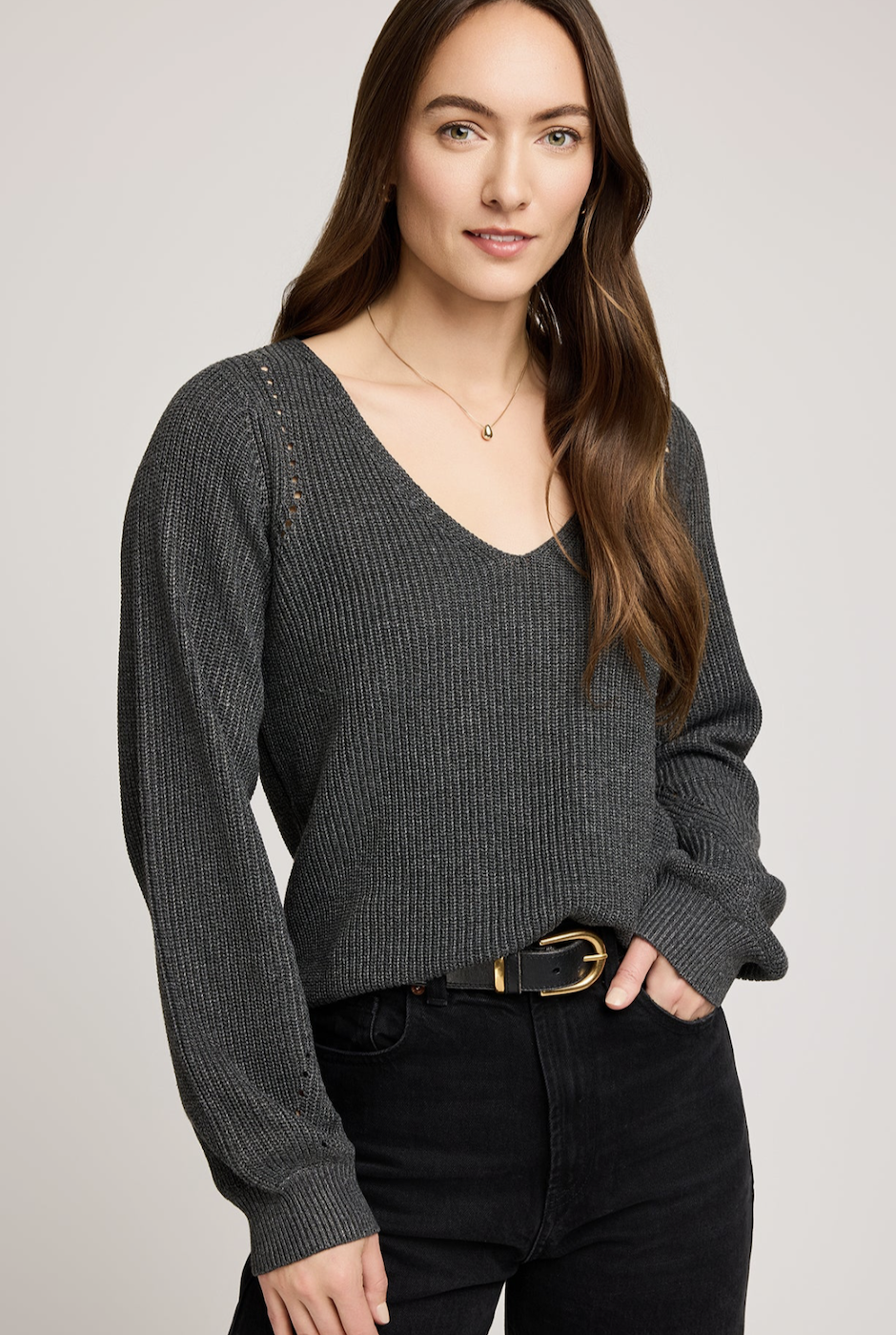 Gentle Fawn Hailey Sweater - Heather Charcoal