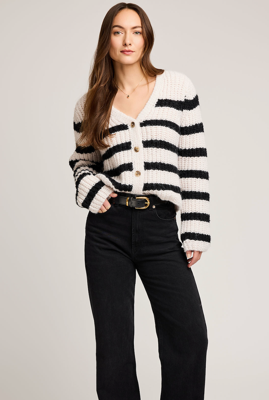 Gentle Fawn Melanie Sweater - Black Stripe