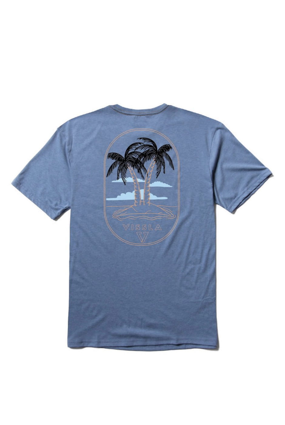 Vissla Twin Palms Comp Lite Eco Drirelease Tee - Harbor Blue Heather