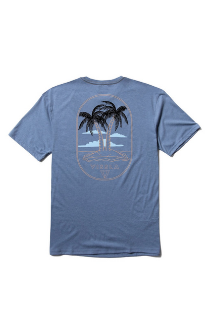 Vissla Twin Palms Comp Lite Eco Drirelease Tee - Harbor Blue Heather