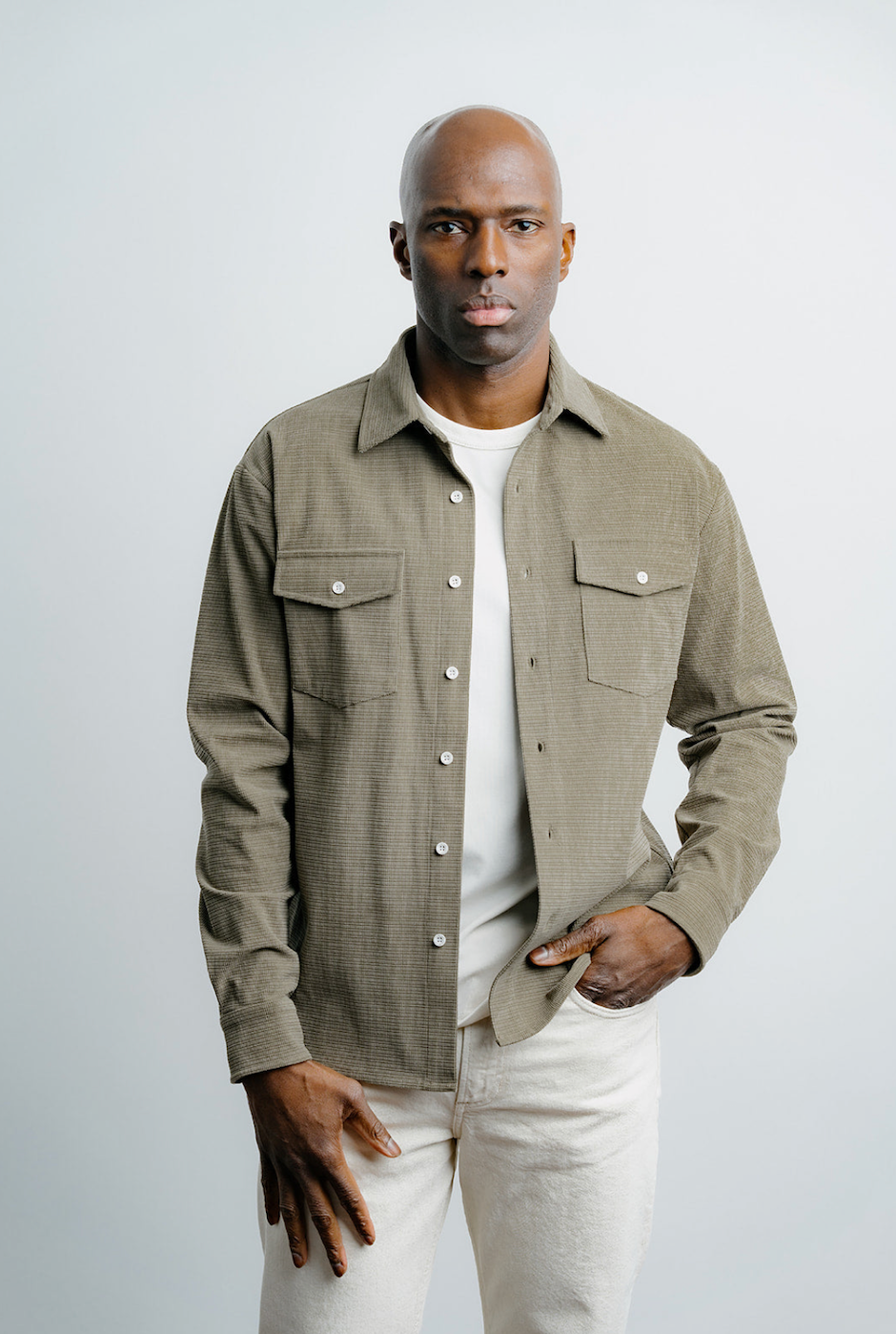 Champlain Textured Overshirt - Olive