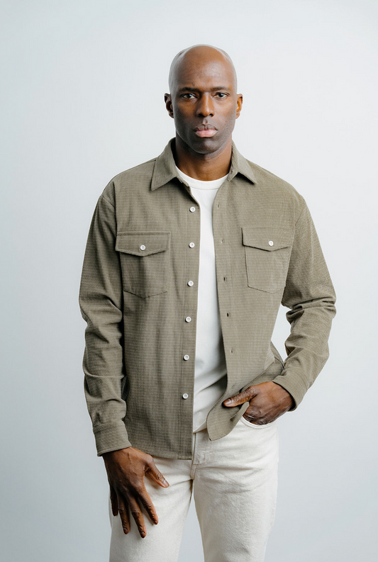 Champlain Textured Overshirt - Olive