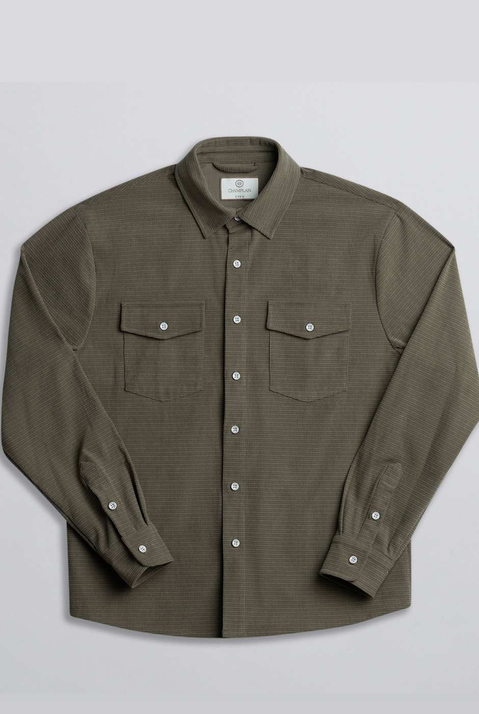 Champlain Textured Overshirt - Olive