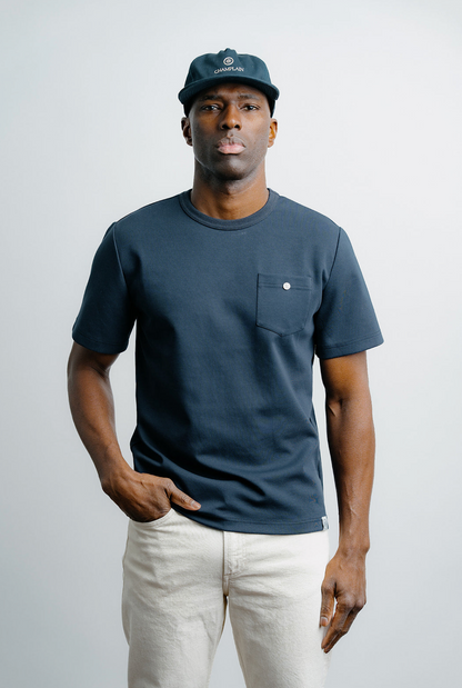 Champlain Button Tee - Navy