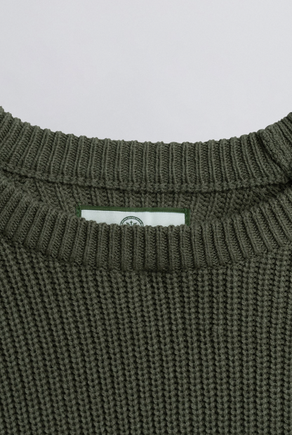 Champlain Fisherman Sweater - Olive