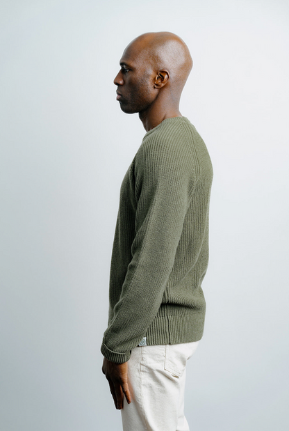 Champlain Fisherman Sweater - Olive