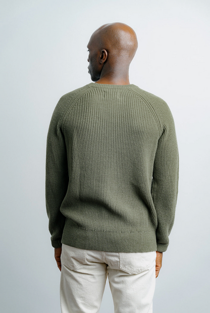 Champlain Fisherman Sweater - Olive
