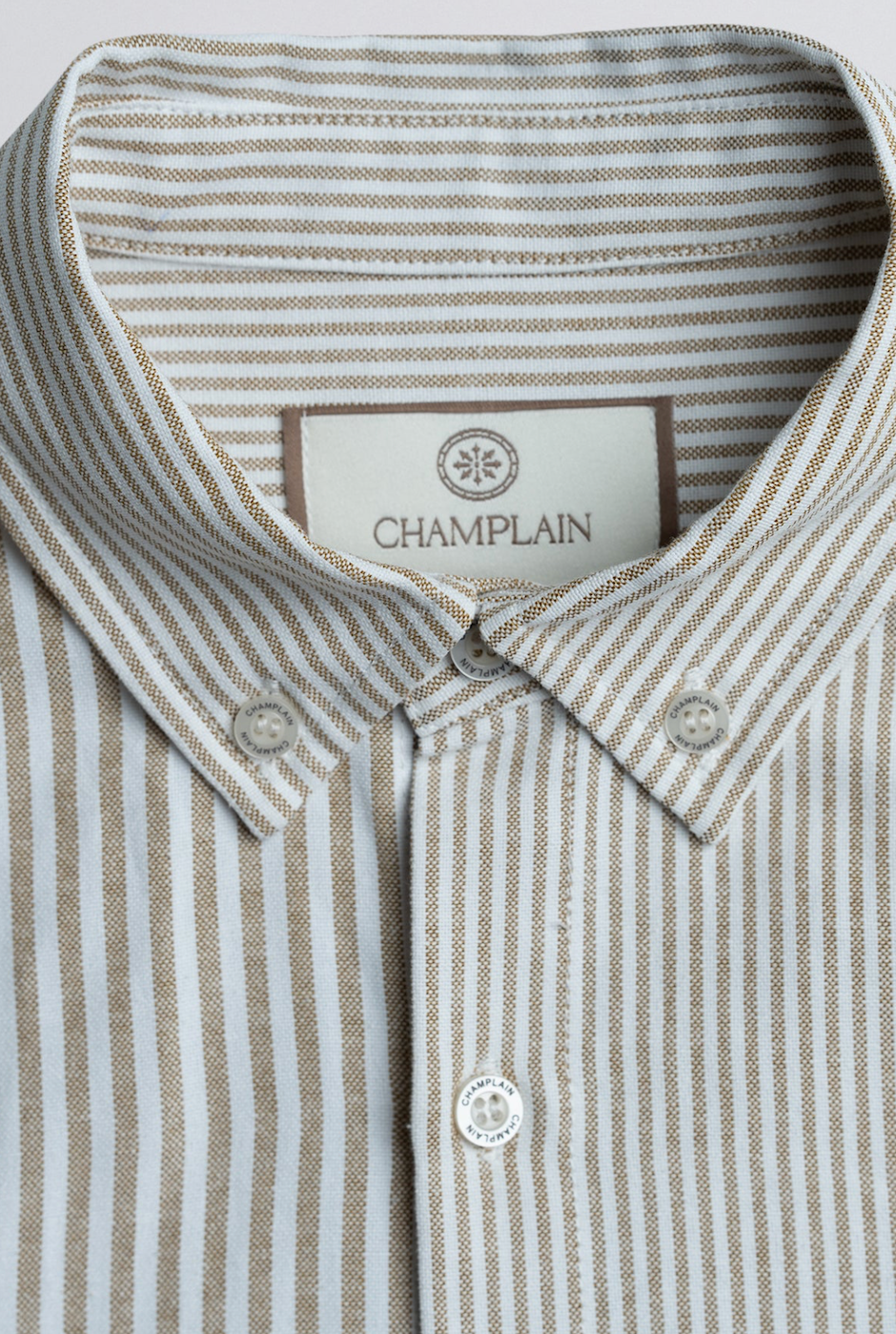 Champlain Stripe Dress Shirt - Brown