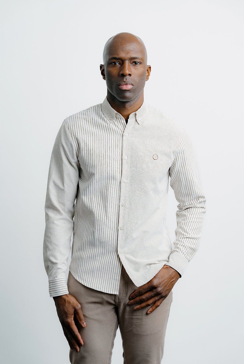 Champlain Stripe Dress Shirt - Brown