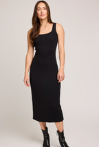 Gentle Fawn Daisy Ribbed Midi Dress - Black