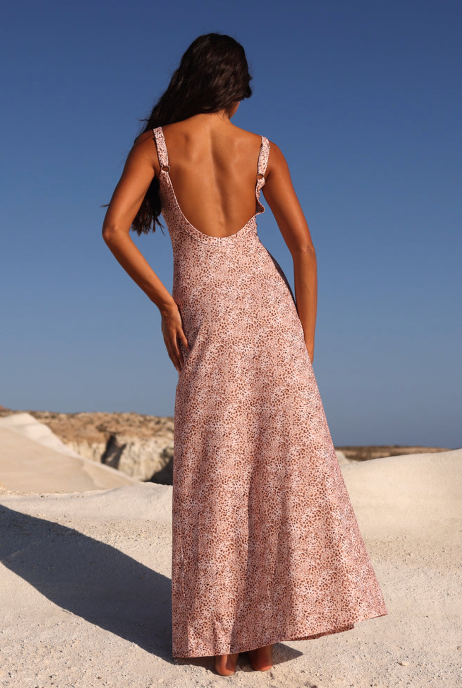 Kulani Kinis Scoop Low Back Maxi Dress - Wild Skies
