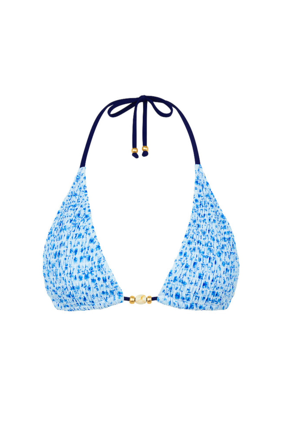 Kulani Kinis Shirred Triangle Bikini Top - Dream Flower