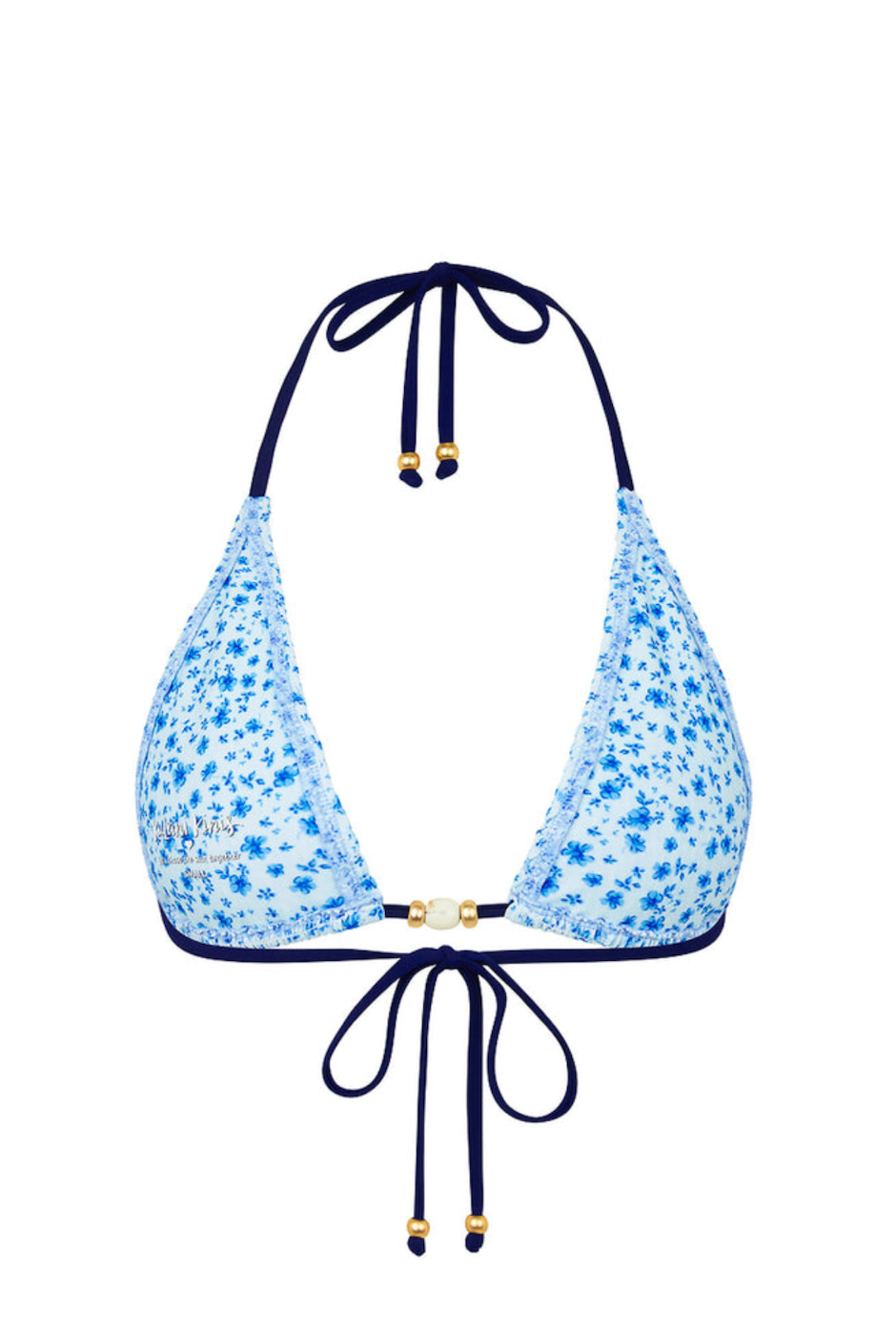 Kulani Kinis Shirred Triangle Bikini Top - Dream Flower