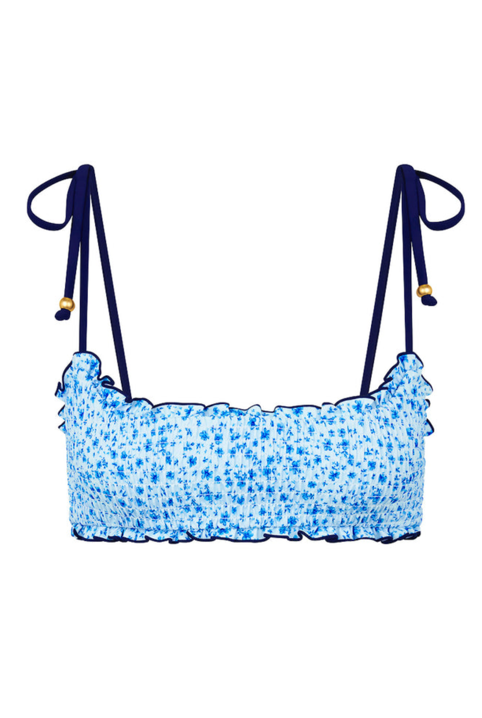 Kulani Kinis Shirred Crop Tie Bikini Top - Dream Flower