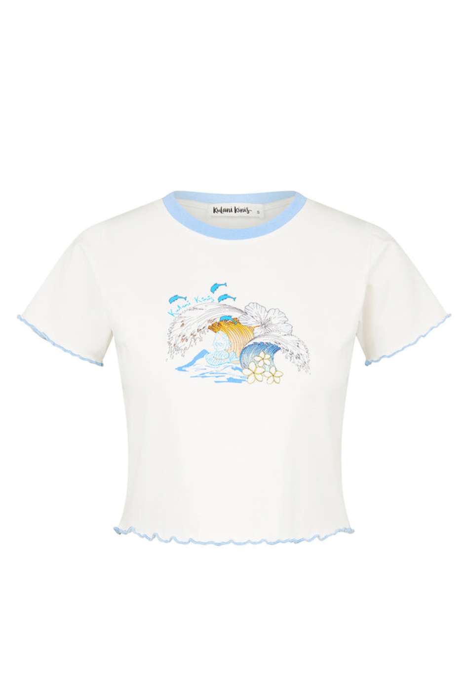 Kulani Kinis Lettuce Cropped Mini Tee - Blue Crush