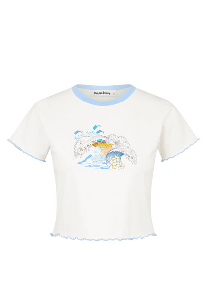 Kulani Kinis Lettuce Cropped Mini Tee - Blue Crush