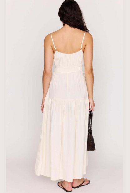 MINKPINK Estelle Tie Front Maxi Dress - Cream