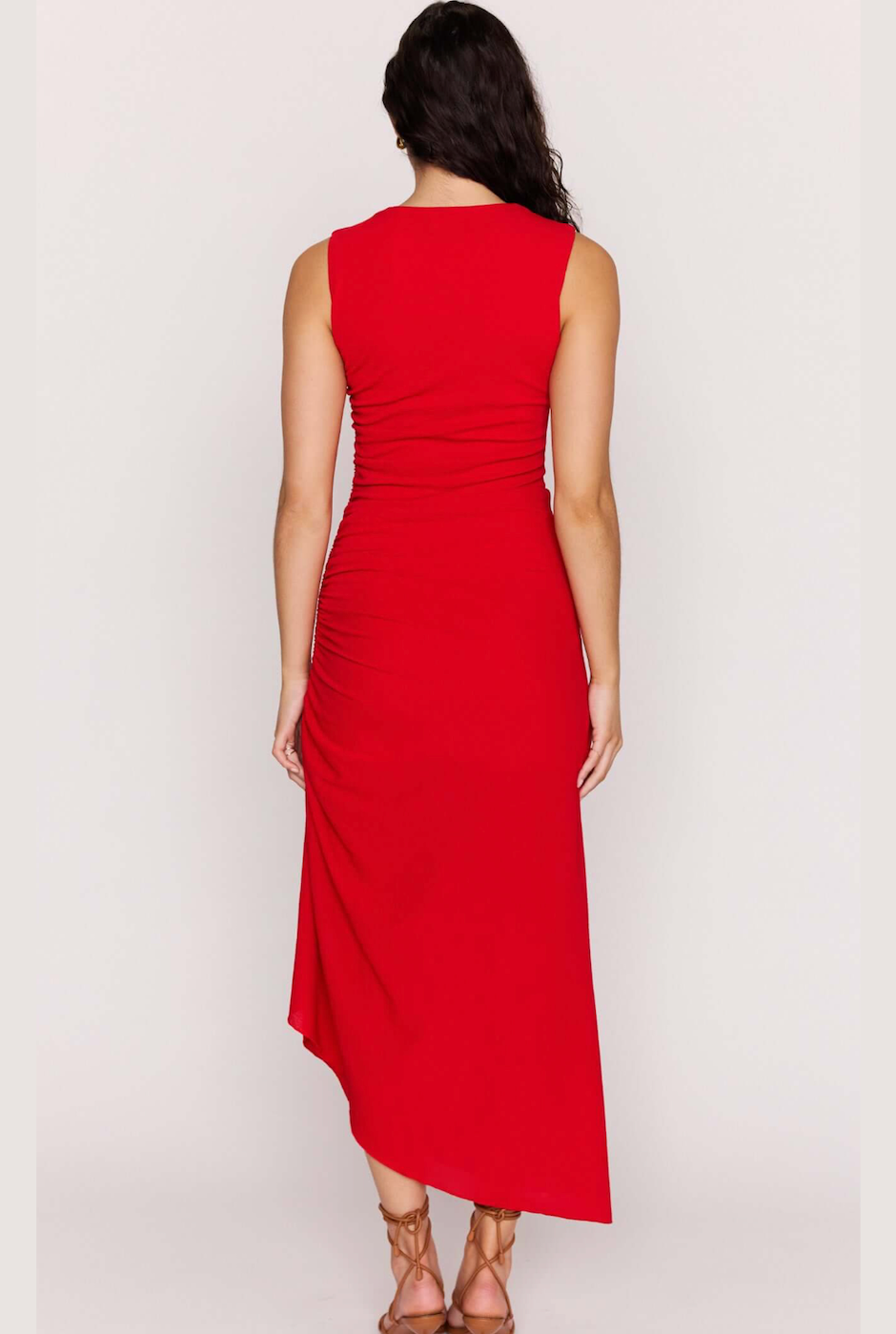 MINKPINK Rosa Drawstring Midi Dress - Red