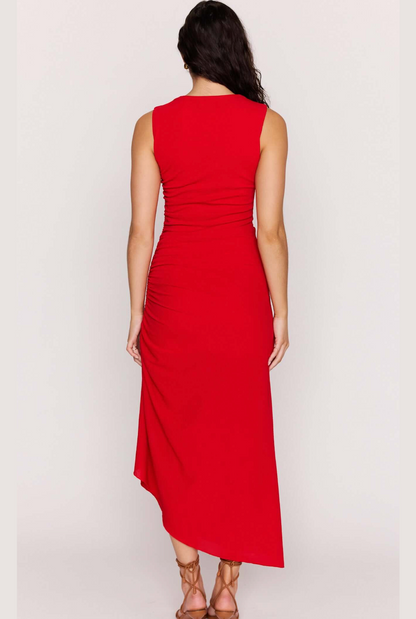 MINKPINK Rosa Drawstring Midi Dress - Red