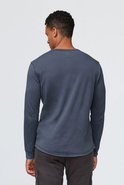 DUER PurePima Vintage Henley - Washed Indigo