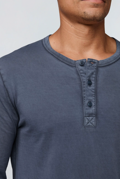 DUER PurePima Vintage Henley - Washed Indigo