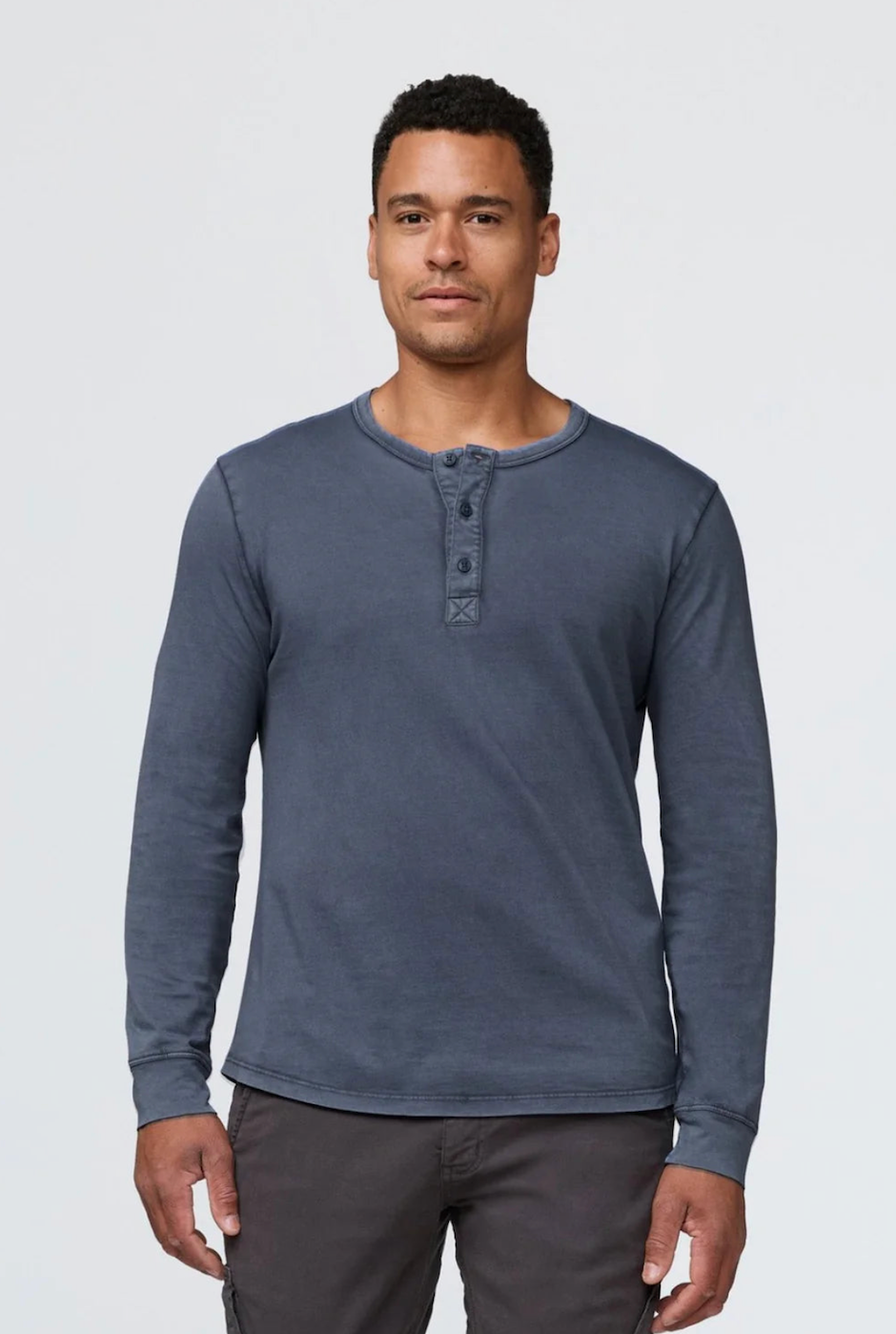 DUER PurePima Vintage Henley - Washed Indigo