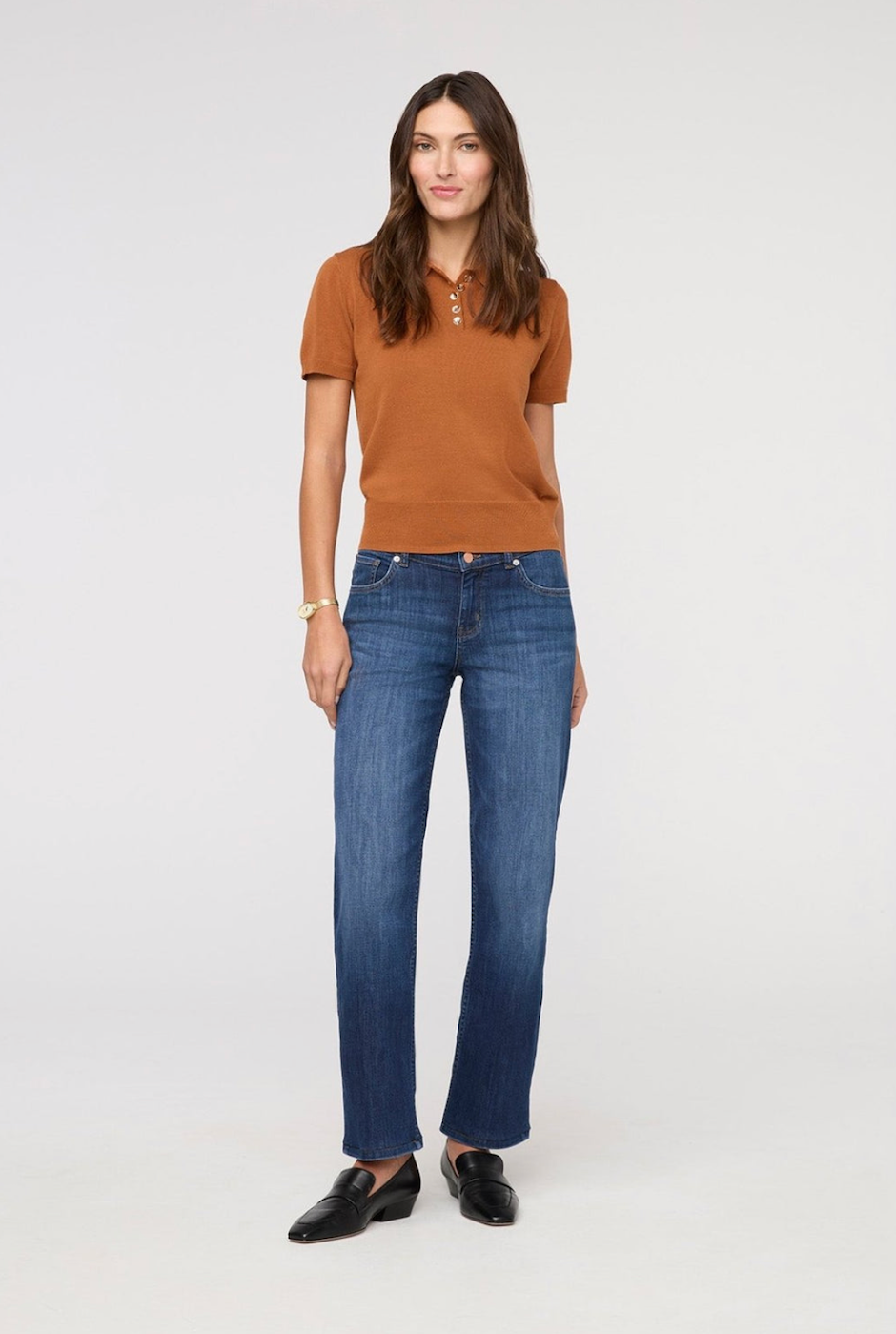 DUER Performance Denim Mid Rise Straight - Blue Cascade