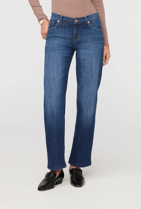 DUER Performance Denim Mid Rise Straight - Blue Cascade