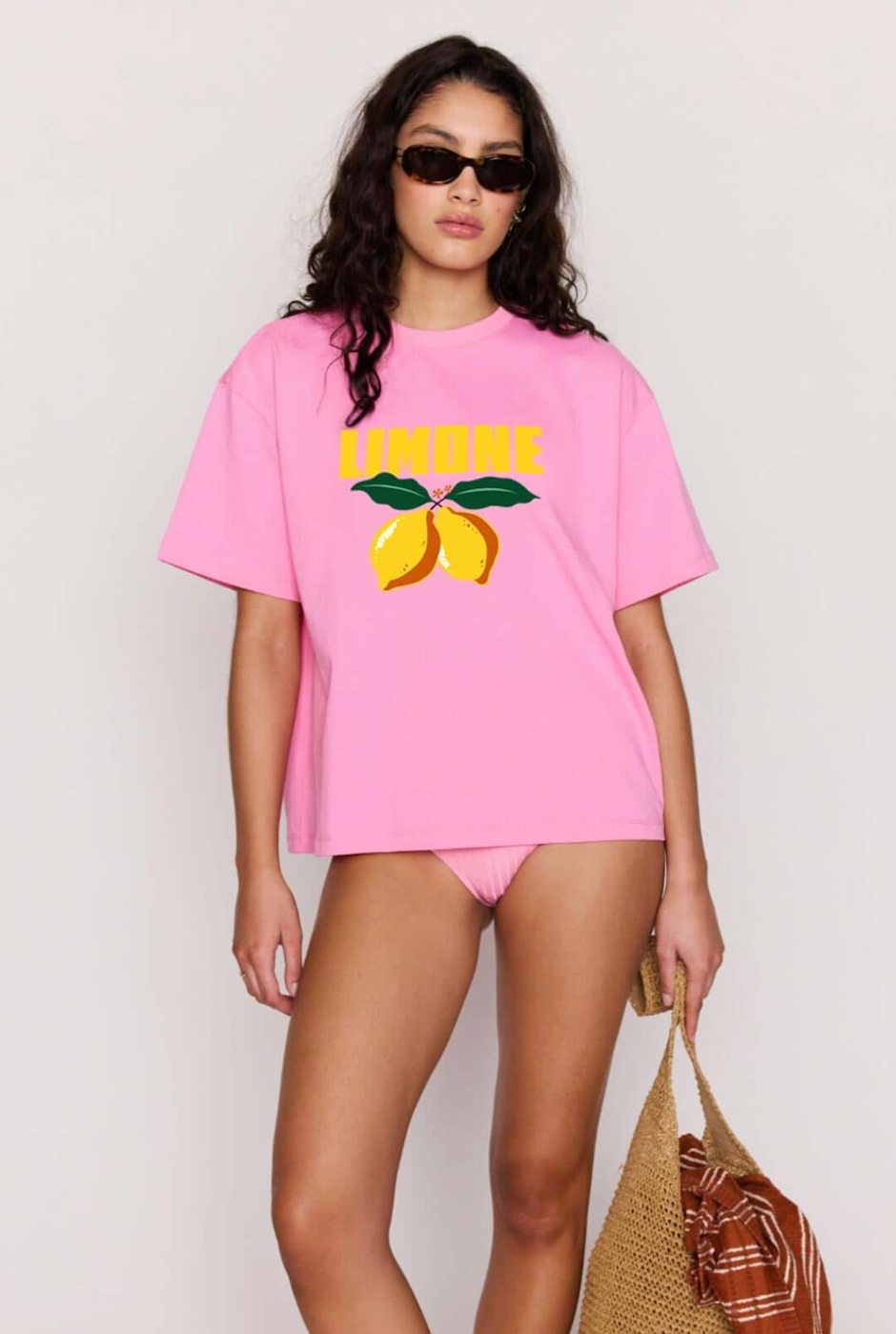 MINKPINK Limone Printed Tee - Pink/Yellow