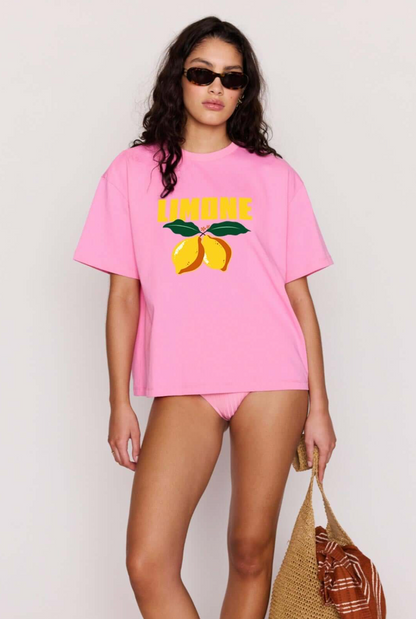 MINKPINK Limone Printed Tee - Pink/Yellow
