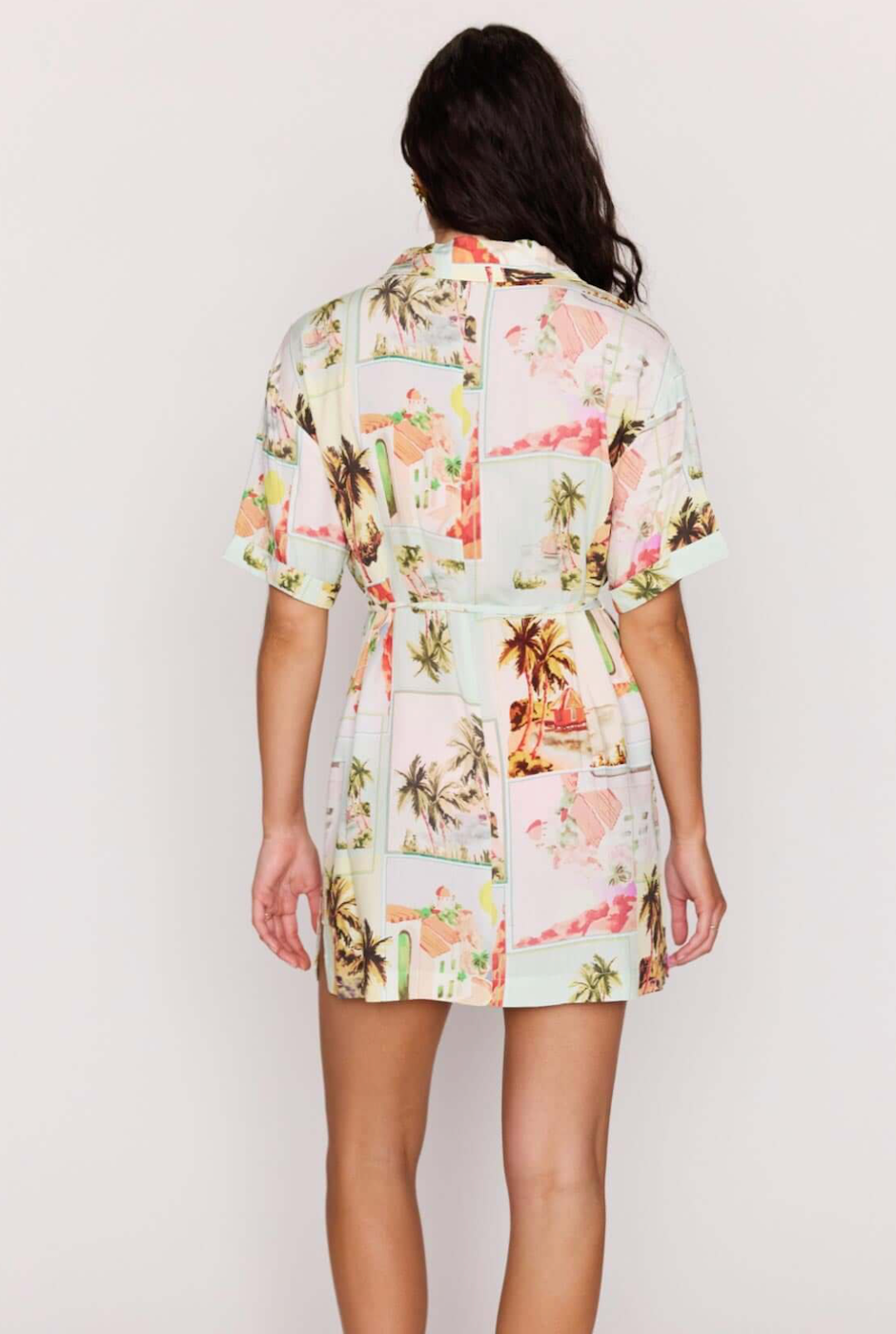 MINKPINK Dolce Mini Shirt Dress - Vintage Postcards