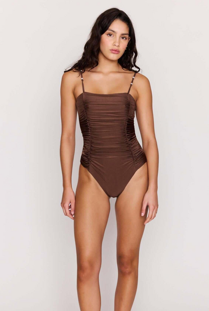 MINKPINK Sienna Ruched One Piece - Chocolate