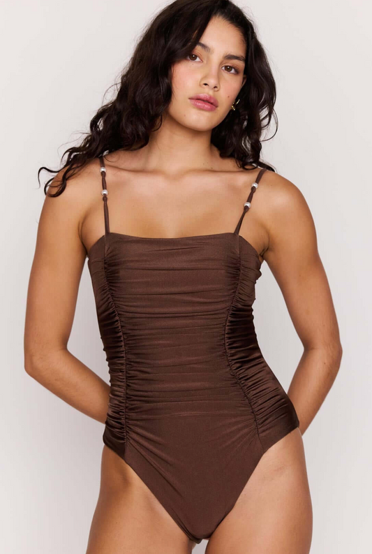 MINKPINK Sienna Ruched One Piece - Chocolate