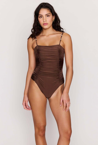 MINKPINK Sienna Ruched One Piece - Chocolate