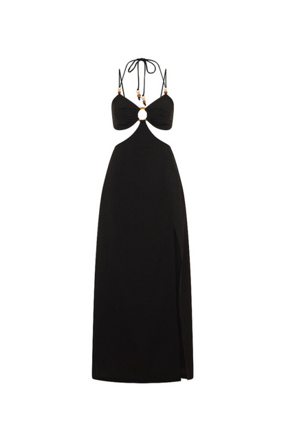Kulani Kinis Beaded Cut Out Maxi Dress - Twilight Black