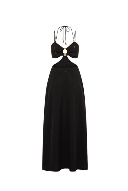 Kulani Kinis Beaded Cut Out Maxi Dress - Twilight Black