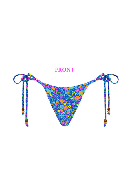 Kulani Kinis Thong Tie Side Bikini Bottom - Electric Bloom