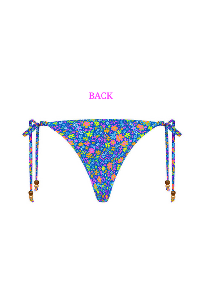 Kulani Kinis Thong Tie Side Bikini Bottom - Electric Bloom