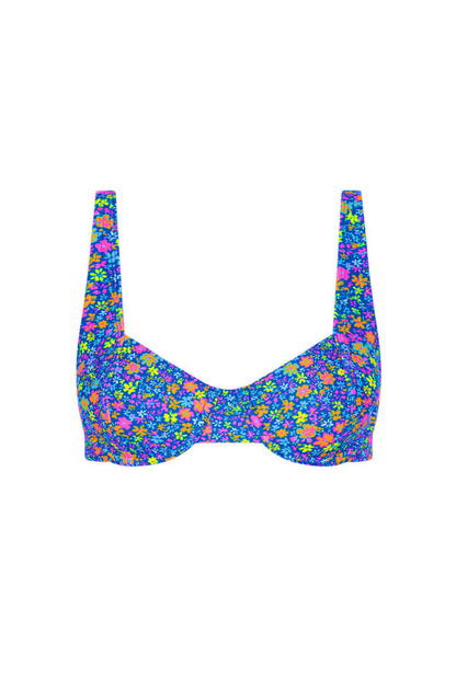 Kulani Kinis Underwire Bralette Bikini Top - Electric Bloom