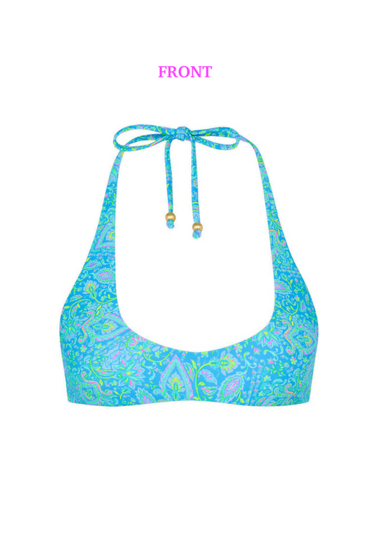 Kulani Kinis Scoop Mini Halter Crop Bikini Top - Stargaze