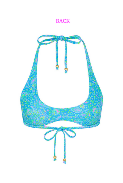 Kulani Kinis Scoop Mini Halter Crop Bikini Top - Stargaze