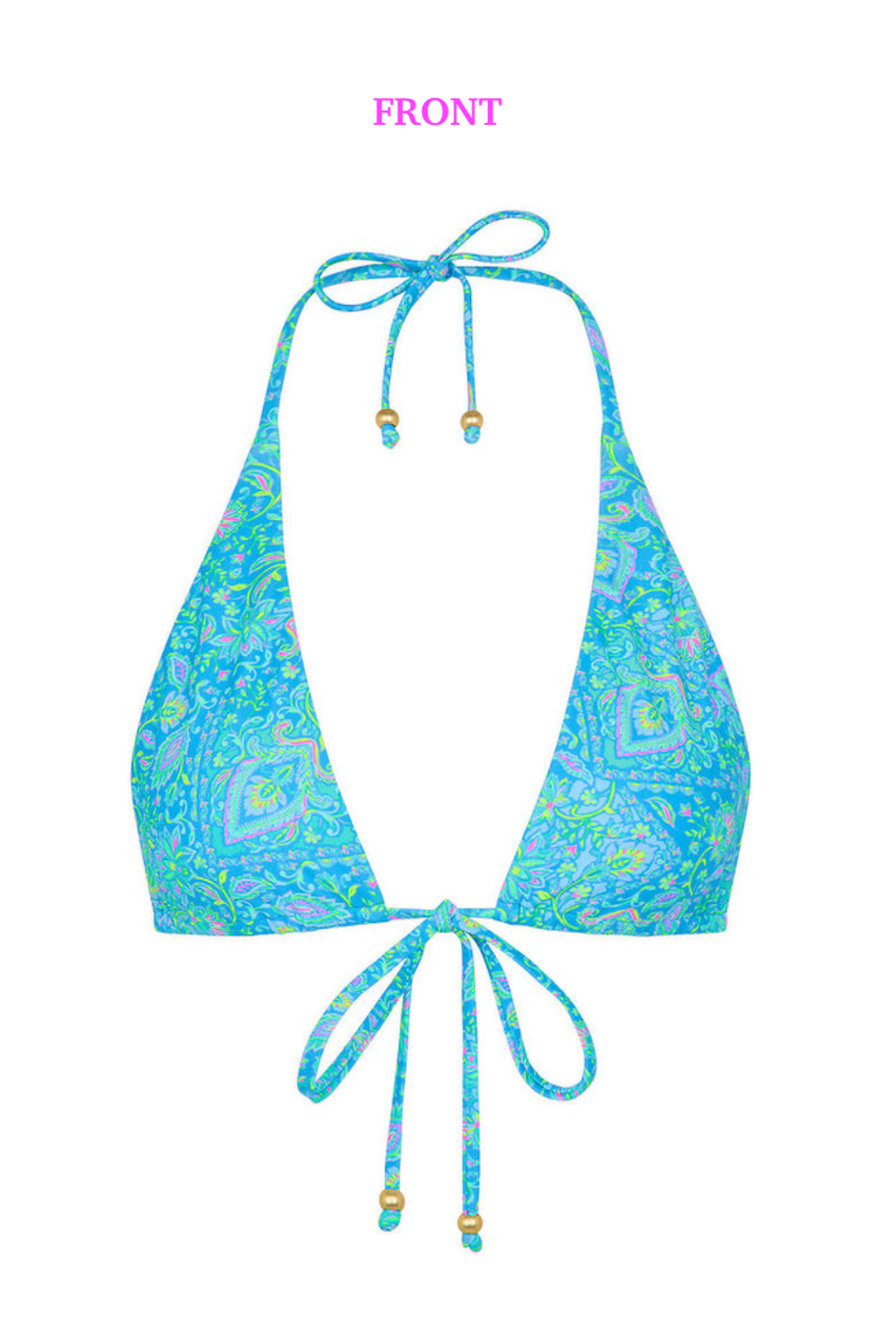 Kulani Kinis Front Tie Halter Bikini Top - Stargaze