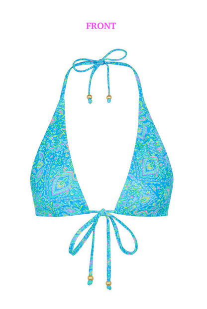 Kulani Kinis Front Tie Halter Bikini Top - Stargaze