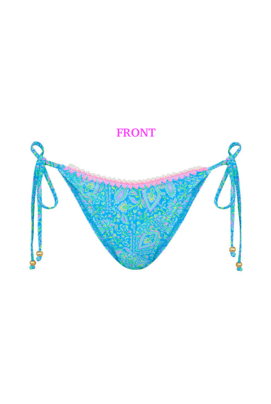 Kulani Kinis Crochet Dipped Cheeky Tie Bikini Bottom - Stargaze