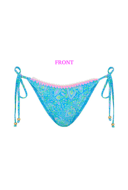 Kulani Kinis Crochet Dipped Cheeky Tie Bikini Bottom - Stargaze