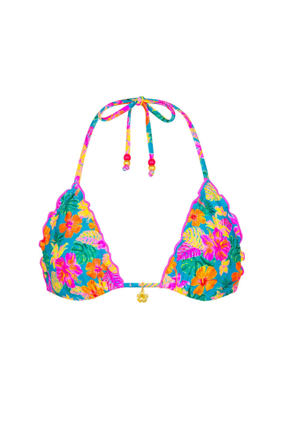 Kulani Kinis Lettuce Edge Bralette Bikini Top - Paradise Pop