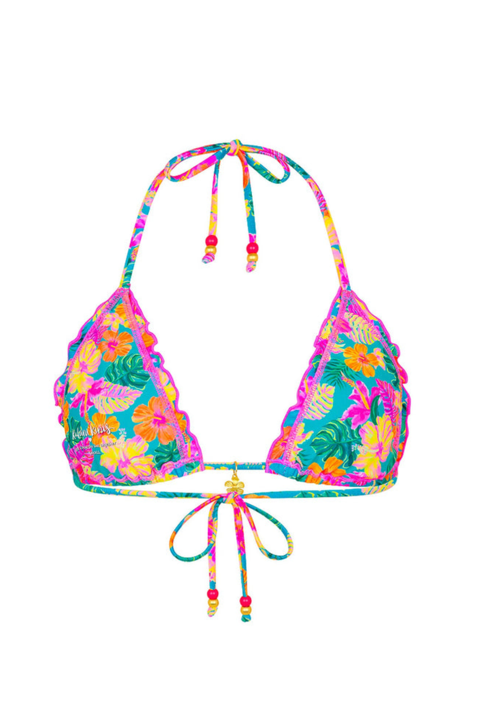 Kulani Kinis Lettuce Edge Bralette Bikini Top - Paradise Pop