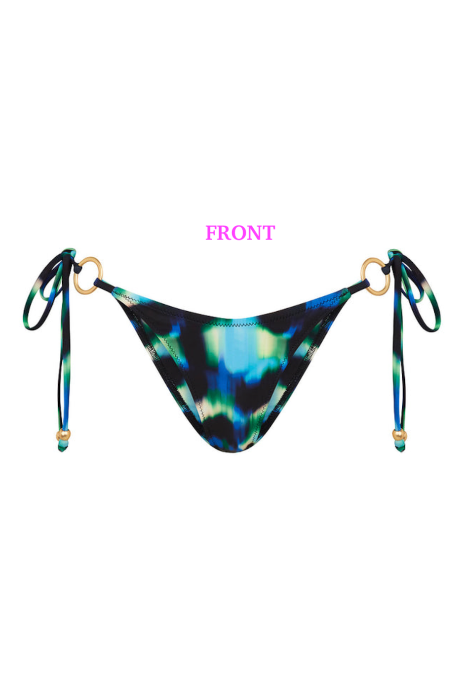 Kulani Kinis Ring Cheeky Tie Bikini Bottom - Ocean Mischief