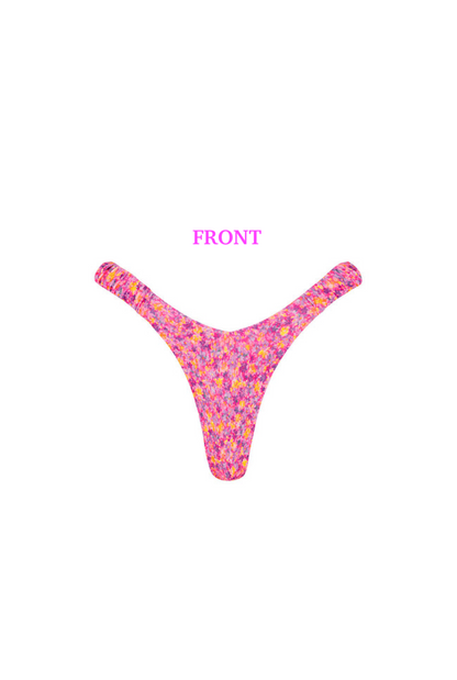 Kulani Kinis Retro Y Thong Bikini Bottom - Gelato Bloom