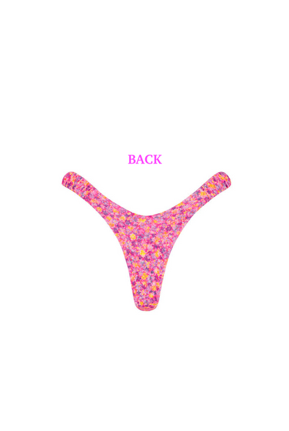 Kulani Kinis Retro Y Thong Bikini Bottom - Gelato Bloom